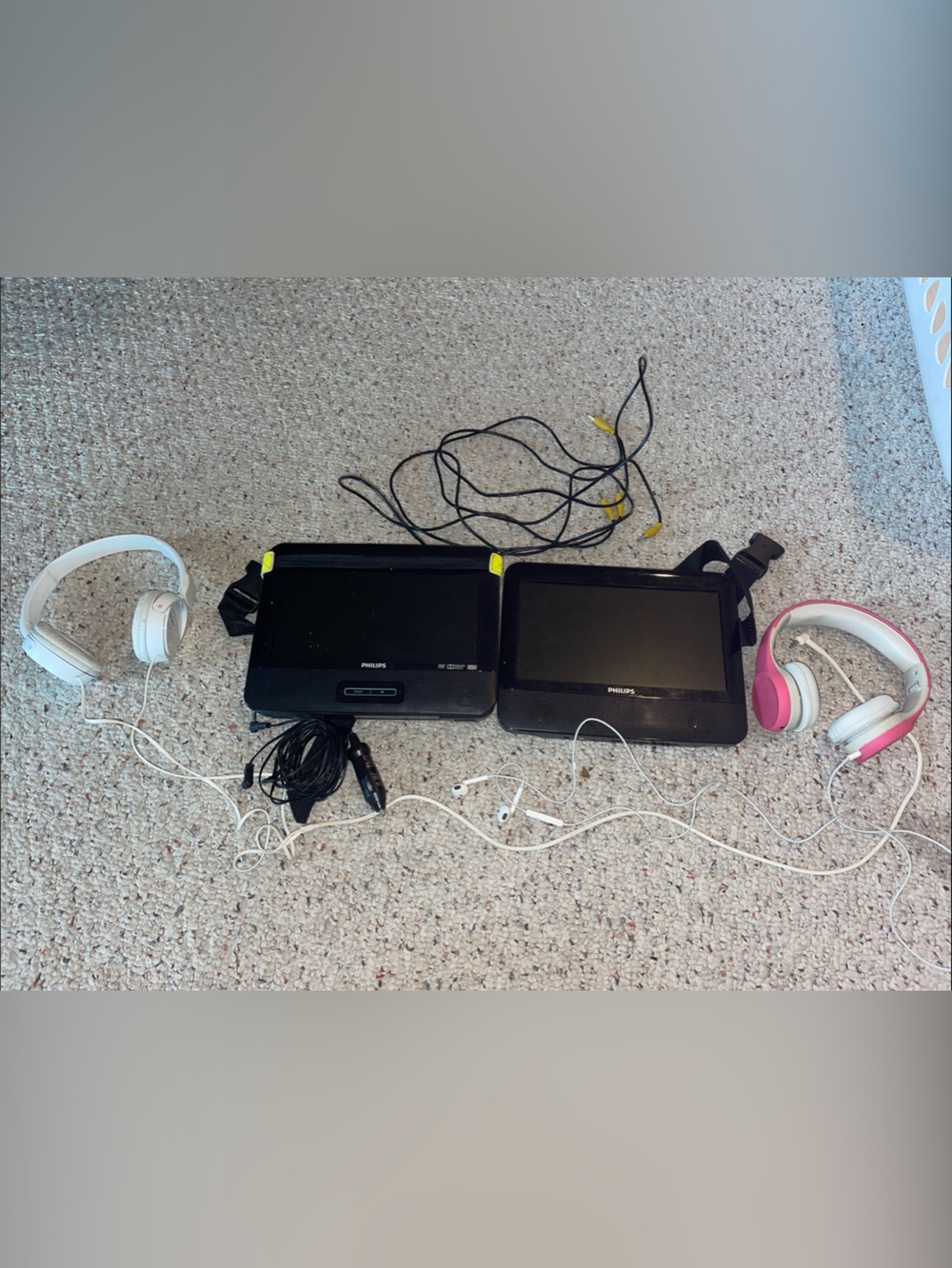 Philips Portable Dual Car Headrest DVD Players - Black